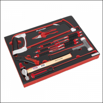 Sealey TBTP06UK Premier Platinum Hacksaw, Hammers & Punch Kit with Tool Tray 13pc