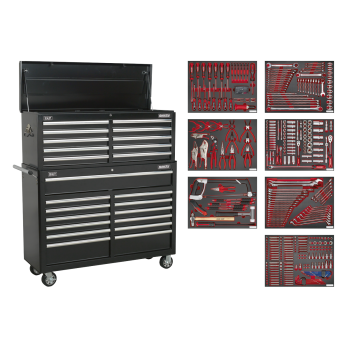 Sealey TBTPBCOMBO4 Superline PRO® Tool Chest Combination 23 Drawer with 446pc Tool Kit - Black