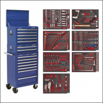 Sealey TBTPCOMBO5 Superline PRO® Tool Chest Combination 14 Drawer with 446pc Tool Kit - Blue
