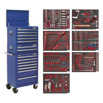Sealey TBTPCOMBO5 Superline PRO® Tool Chest Combination 14 Drawer with 446pc Tool Kit - Blue