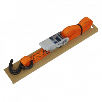 Sealey TD0635S Ratchet Strap Polyester Webbing S-Hook with Corner Protector 25mm x 5m 600kg Breaking Strength