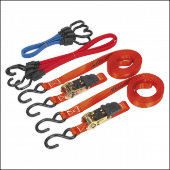 Sealey TD285SBD Ratchet Strap & Bungee Cord Set 6pc