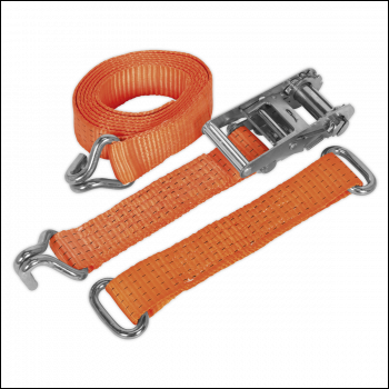 Sealey TDRWS Steel Wheel Car Transporter Ratchet Strap 50mm x 3m 4500kg Breaking Strength