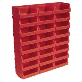 Sealey TPS124R Plastic Storage Bin 105 x 85 x 55mm, Red - Pack of 24