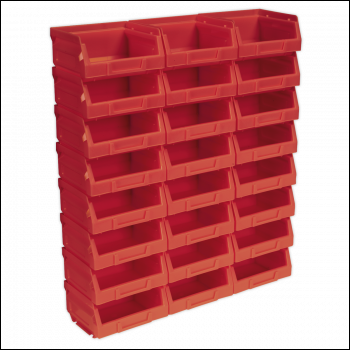 Sealey TPS124R Plastic Storage Bin 105 x 85 x 55mm - Red Pack of 24