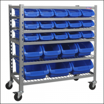Sealey TPS22 Mobile Bin Storage System with 22 Bins