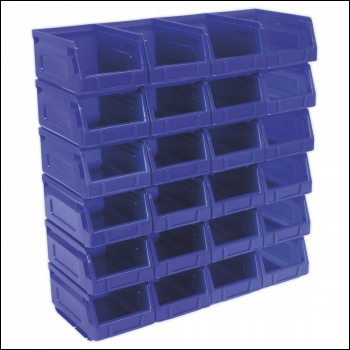 Sealey TPS224B Plastic Storage Bin 105 x 165 x 85mm, Blue - Pack of 24
