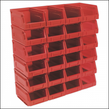 Sealey TPS224R Plastic Storage Bin 105 x 165 x 85mm, Red - Pack of 24