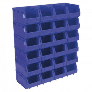 Sealey TPS324B Plastic Storage Bin 150 x 240 x 130mm, Blue - Pack of 24
