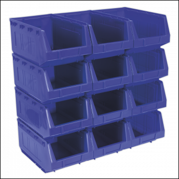 Sealey TPS412B Plastic Storage Bin 210 x 355 x 165mm, Blue - Pack of 12
