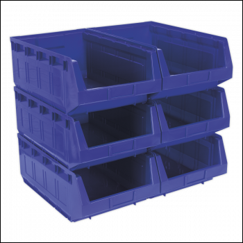 Sealey TPS56B Plastic Storage Bin 310 x 500 x 190mm - Blue Pack of 6