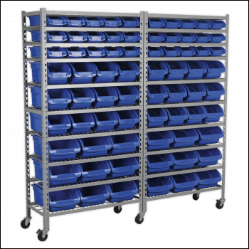 Sealey TPS72 Mobile Bin Storage System with 72 Bins