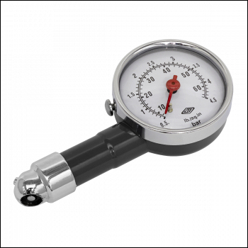 Sealey TST/PG97 Tyre Pressure Gauge Dial Type 0-4.5bar(0-60psi)