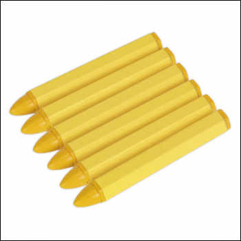 Sealey TST14 Tyre Marking Crayon, Yellow - Pack of 6