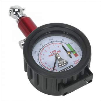 Sealey TSTPDG01 Tyre Pressure Gauge with Tyre Tread Depth Gauge 0-8bar(0-120psi)