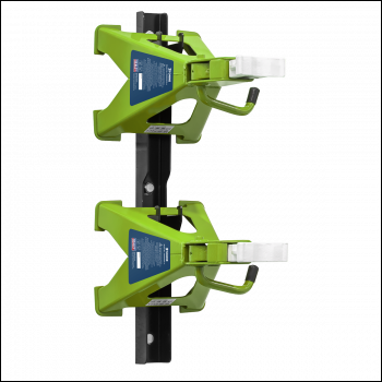 Sealey VS2003HVCOMBO Axle Stand & Axle Stand Storage Rack Combo 3 Tonne - Hi-Vis Green