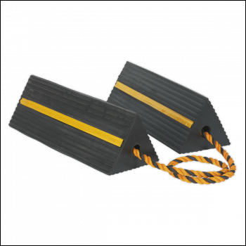 Sealey WC11 Heavy-Duty Rubber Wheel Chocks - Pair