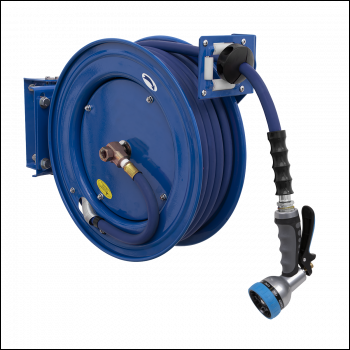 Sealey WHR1512 Heavy-Duty Retractable Water Hose Reel 15m 13mm ID Rubber Hose
