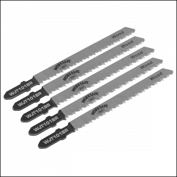 Sealey WJT101BR Jigsaw Blade for Wood & Plastics 75mm 10tpi - Pack of 5