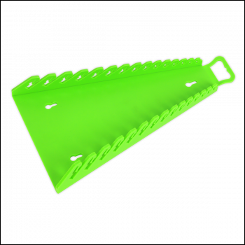 Sealey WR09HV Premier Reverse Spanner Rack Capacity 15 Spanners - Hi-Vis Green