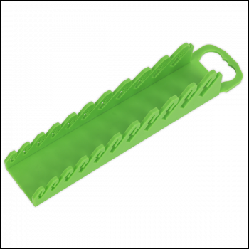 Sealey WR10HV Premier Spanner Rack Capacity 10 Stubby Spanners - Hi-Vis Green