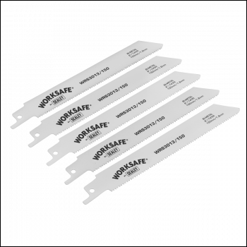 Sealey WRS3013/150 Worksafe® Reciprocating Saw Blade 150mm 14tpi - Pack of 5