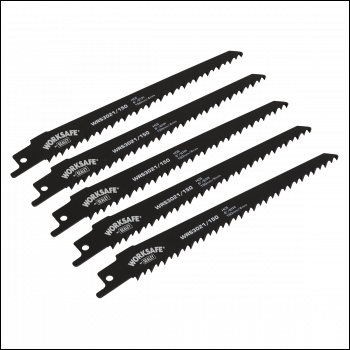 Sealey WRS3021/150 Reciprocating Saw Blade 150mm 6tpi - Pack of 5