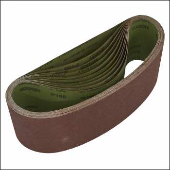 Sealey WSB61100 Worksafe® 100 x 610mm Sanding Belt 100Grit - Pack of 10