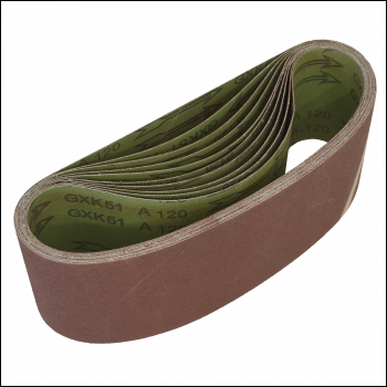 Sealey WSB61120 Worksafe® 100 x 610mm Sanding Belt 120Grit - Pack of 10