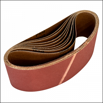 Sealey WSB62100 Worksafe® 100 x 620mm Sanding Belt 100Grit - Pack of 10