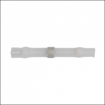 Sealey WTSSB25 Heat Shrink Butt Connector Solder Terminal 24-22 AWG, White - Pack of 25