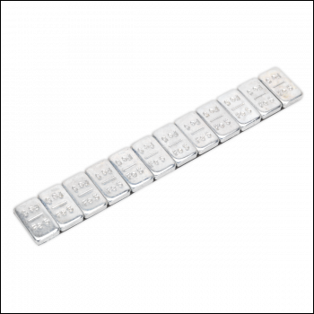 Sealey WWSA5 Steel Adhesive Wheel Weight 5g Strip of 12 - Pack of 100