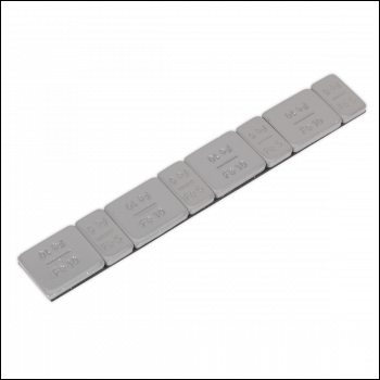 Sealey WWSA510PC Plastic Coated Zinc Plated Adhesive Wheel Weight 5/10g Strip of 8 (4 x Each Weight) - Pack of 100