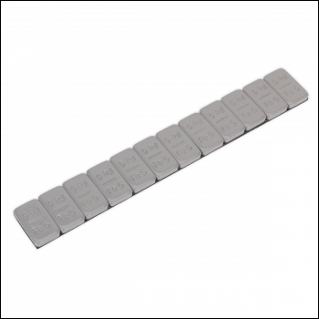 Sealey WWSA5PC Plastic Coated Zinc Plated Steel Adhesive Wheel Weight 5g Strip of 12 - Pack of 100