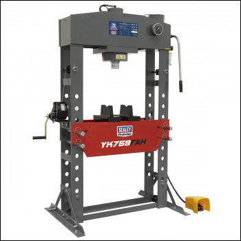 Sealey YK759FAH Premier Air/Hydraulic Floor Type Press with Foot Pedal 75 Tonne