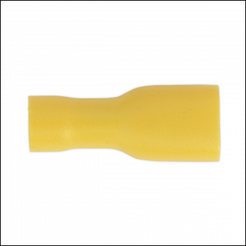 Sealey YT11 Fully Insulated Female Terminal 6.3mm, Yellow - Pack of 100