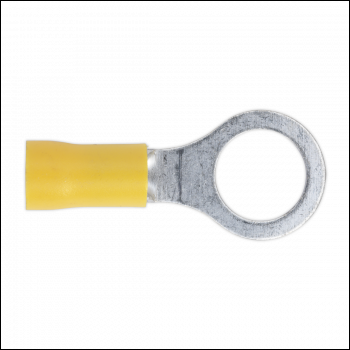 Sealey YT16 Easy-Entry Ring Terminal 10.5mm (3/8 inch ), Yellow - Pack of 100