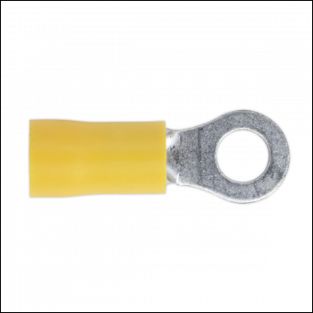 Sealey YT18 Easy-Entry Ring Terminal 5.3mm (2BA), Yellow - Pack of 100