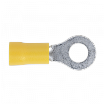 Sealey YT19 Easy-Entry Ring Terminal Ø6.4mm (1/4 inch ) Yellow Pack of 100