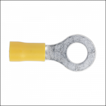 Sealey YT20 Easy-Entry Ring Terminal 8.4mm (5/16 inch ), Yellow - Pack of 100