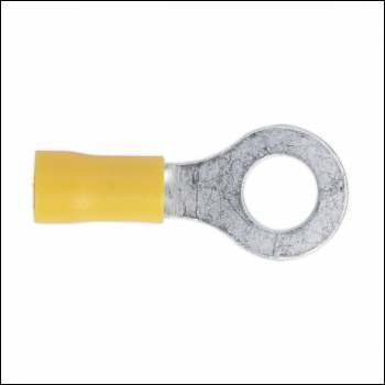 Sealey YT20 Easy-Entry Ring Terminal Ø8.4mm (5/16 inch ) Yellow Pack of 100