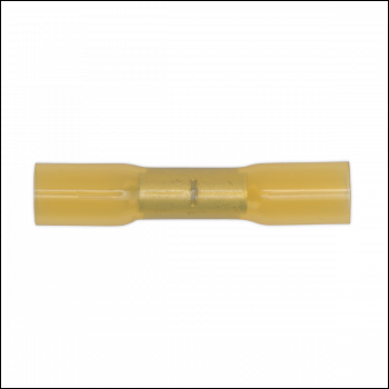 Sealey YTSB50 Heat Shrink Butt Connector Terminal 6.8mm, Yellow - Pack of 50