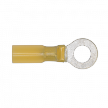 Sealey YTSR2584 Heat Shrink Ring Terminal 8.4mm, Yellow - Pack of 25
