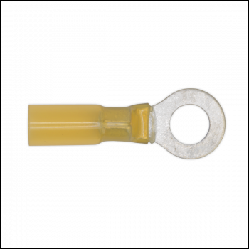 Sealey YTSR2584 Heat Shrink Ring Terminal Ø8.4mm Yellow Pack of 25