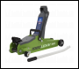 Sealey 1020LEHVBAGCOMBO Low Entry Short Chassis Trolley Jack & Accessories Bag Combo, 2 Tonne - Green