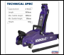 Sealey 1020LEP Low Profile Short Chassis Trolley Jack 2 Tonne - Purple