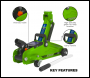 Sealey 1050CXHV Short Chassis Trolley Jack 2 Tonne - Green