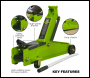 Sealey 1153CXHV Heavy-Duty Long Reach Trolley Jack 3 Tonne - Green