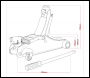 Sealey 2180LE 180° Handle Low Profile Short Chassis Trolley Jack 2 Tonne - Red