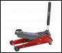 Sealey 3000LE Low Profile Trolley Jack with Rocket Lift 3 Tonne - Red
